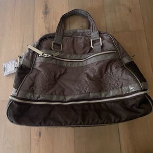 Stella McCartney Bowling Lesport sac Ltd Ed XL Quilted Plum Nylon Weekend RARE.